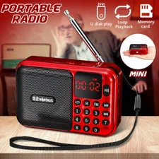 Mini Digital Radio Receiver Speaker MP3 Music Player AM/FM USB TF Card Portable