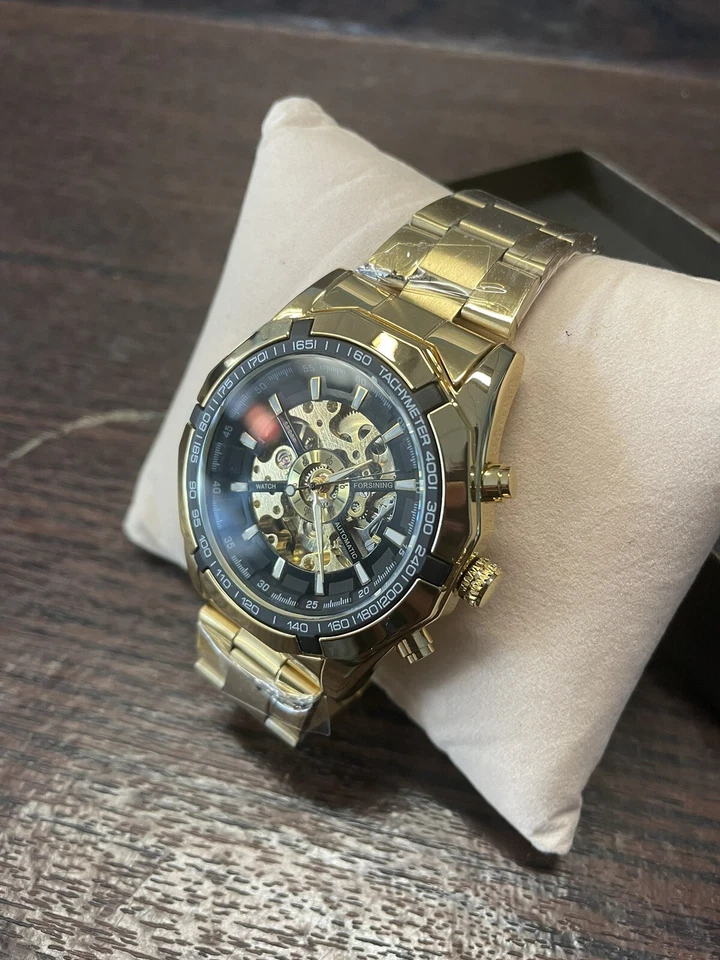 Reloj Pulsera Hombre FORSINING Ganador Resistente al Agua TM340 Tono Dorado Foto 3 de 4