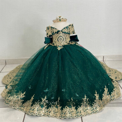 Green Flower Girl Dresses Lace Applique Beads Crystal Girls Gown First Birthday | eBay Green Flower Girl Dresses Lace Applique Beads Crystal Girls Gown First Birthday | eBay