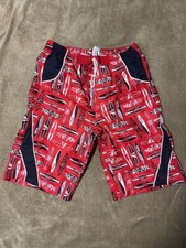 P4 - Ocean Pacific Boys Swim Trunks Surf board Navy Blue Red White XXL 18