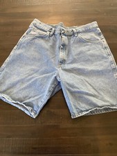 Vintage Wrangler Light Wash Blue Demin Jean Shorts Jorts 9in Inseam 36in Waist