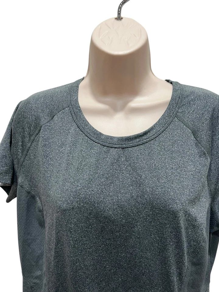 Danskin Now Dri More Active женские облегающие вересковый серый для тренировок с коротким рукавом - Изображение 2 из 4