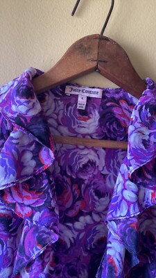 Juicy Couture Silk Dress  Purple Roses sz 6 | eBay
