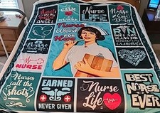 Soft Warm Nurse Gift Throw Blanket for Women - RN, Nurse Practitioner,