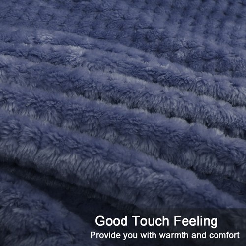 Coperta Flanella Poliestere Microfibra 300 gmq Twin Size Blu Ardesia 150x200cm - Imagen 11 de 12