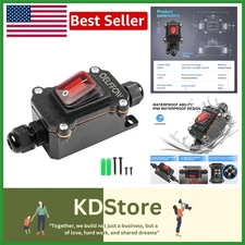 Heavy Duty Waterproof Double Outlet Toggle Switch 20A 125V  Rocker Button