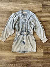 Mango NWT! Women's Blue Long Sleeve Denim Shirt Dress Size 8 