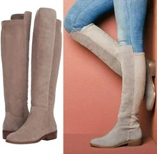 Sole Society Leather Over The Knee Suede Tan Boots Women's Size 7.5M