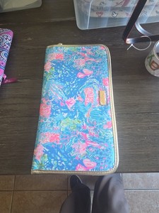 Lilly Pulitzer Fished My Wish Bi-fold Travel Organizer Passport Documents Holder