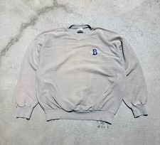 Vintage Boston Massachusetts Herringbone Crewneck Sweater Size L Tan Made In USA