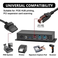 Barcode Scanning Guns Line 24V Power Cord Replacement for Printer POS Systems
