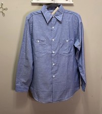 NWT Vintage Big Yank Made in USA Chambray Denim Mechanic Work Shirt M 60s 70s