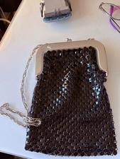 Whiting and Davis Vintage Mesh Black Cigarette Clutch Evening Bag Purse USA Made