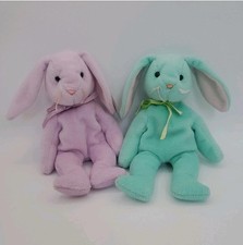 Ty Beanie Babies Pastel Easter Bunnies Lot of 2 Hippity  Floppity. Clean