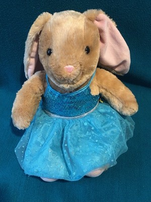 Build A Bear Tan Easter Bunny Rabbit 20  Blue Sequin Dress BAB Pawlette