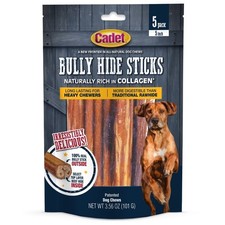 Small Natural Bully Stick Chews for Dogs, 5-Pack All-Natural Dog Treats