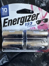 Energizer 123 LITHIUM Battery  4- Count  12/2035 Exp. NEW
