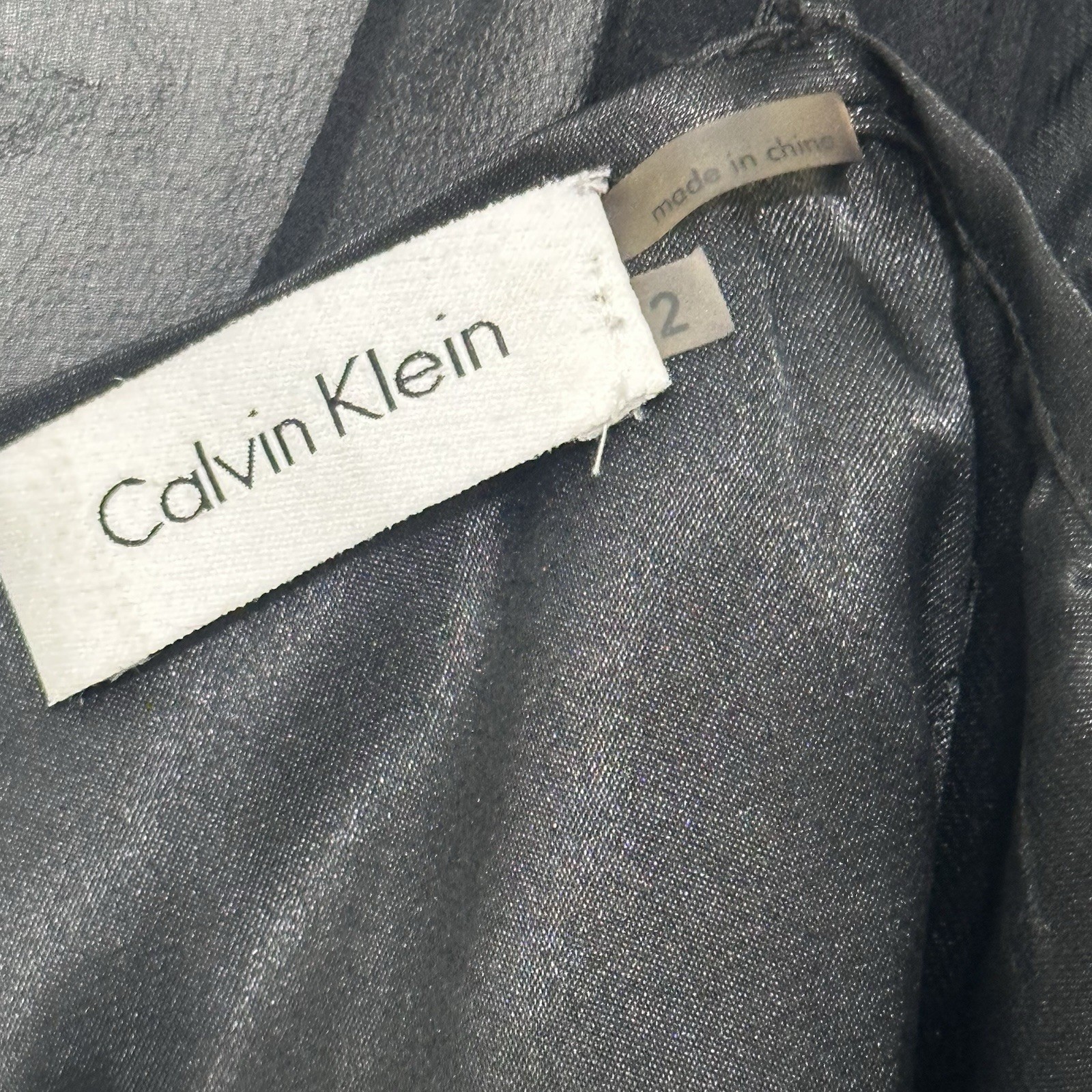 Calvin Klein VTG Y2K 2000s Sz 2 Silk Chiffon Sleeveless Black Dress Rachel Green thumbnail 10