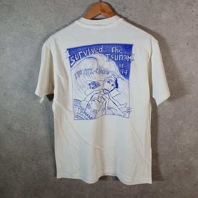 Vintage Hanes 1994 I Survived The Tsunami Single Stitch T-Shirt Men Medium White