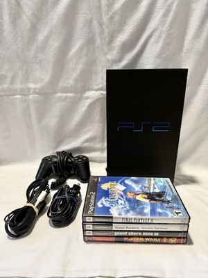PlayStation 2 PS2 Fat Console SCPH-39001 Bundle Tested w/Games, Cords, Cables