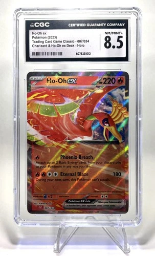 CGC 8.5 Ho-Oh EX 007/034 Charizard & Ho-Oh EX Deck Full Art Pokemon Card -Clean
