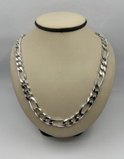 Vintage Sterling Silver 925 Thick Figaro Necklace Chain - 22.25 11.2mm 94.92g