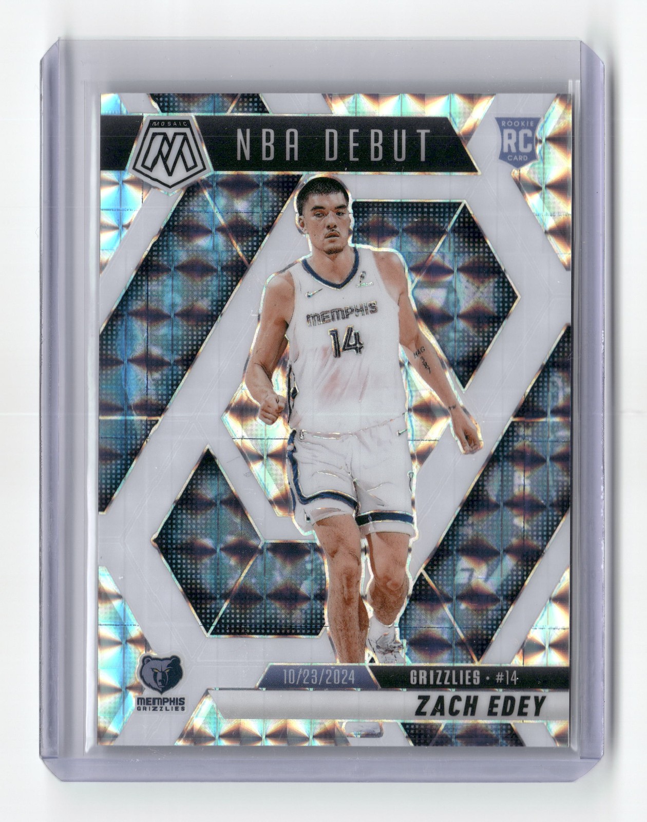 2024-25 Panini Mosaic #251 Zach Edey Choice White Mosaic #/35