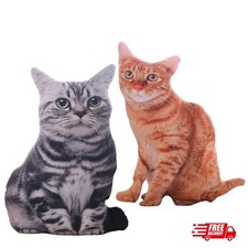 Realistic 3D Cat Plush Toy Kawaii Soft Stuffed Animal Pillow Gift