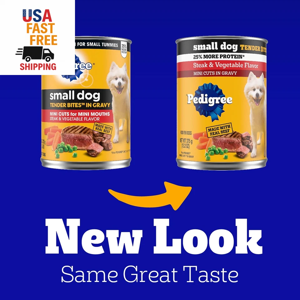 Влажный корм для собак Tender Bites in Gravy со вкусом стейков и овощей для маленьких собак, 13,2 унции - Изображение 3 из 4