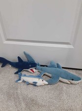 Shark Plush  Blue Marlin, Buzzsaw Helicoprion Shark,  Blue Shark