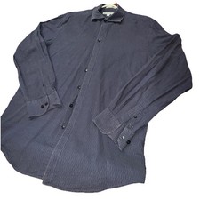 Pronto Uomo Modern Fit Black Blue Geometric Button Shirt, Long Sleeves Men  s XLT