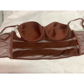J. Lo Large Bustier, Corset, Brown, Padded, Underwire, Hook Eye, Adjustable