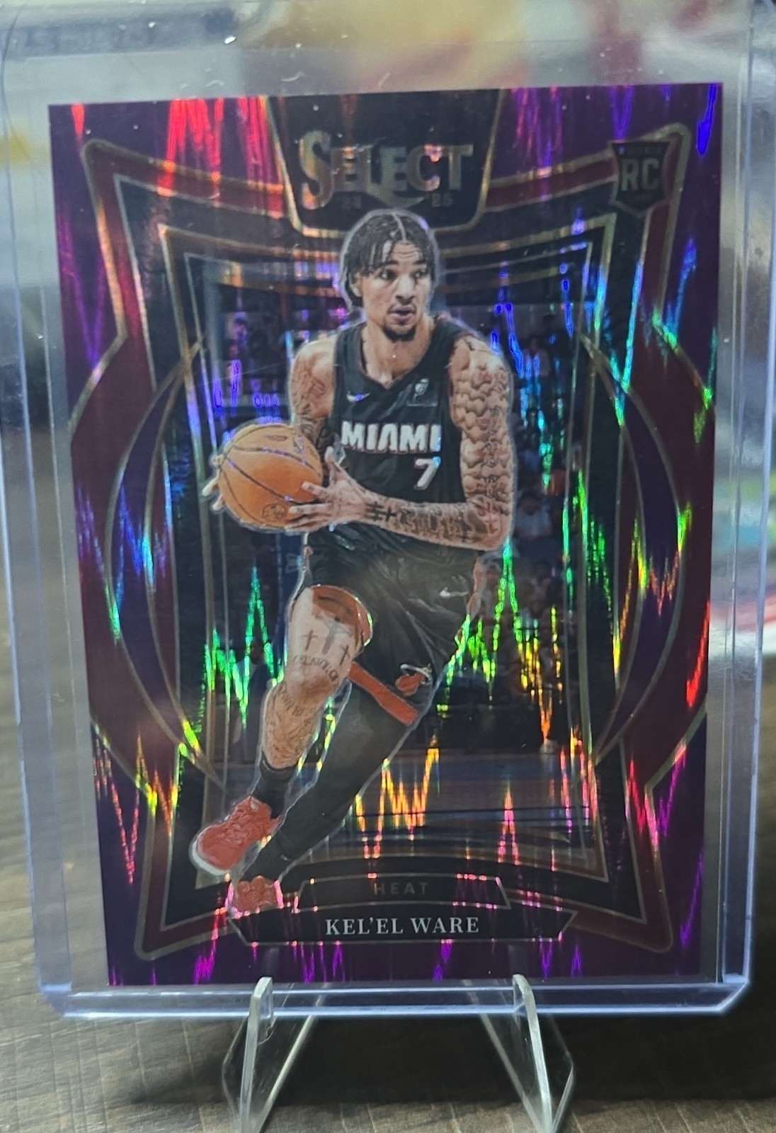 2024-25 Panini Select - Concourse Kel'el Ware #66 Purple Flash Prizm /249 (RC)