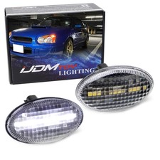 Jdm Spec Clearblack 15-led White Side Markers For 00-07 Subaru Impreza Wrx Sti