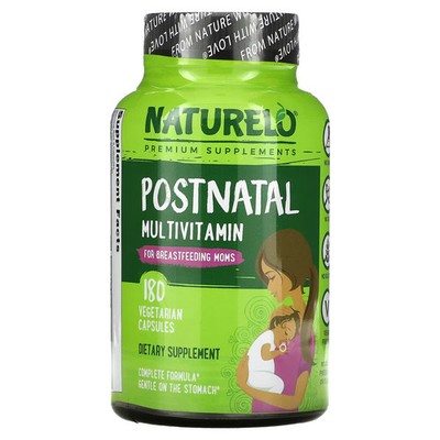 2 X NATURELO, Postnatal Multivitamin for Breastfeeding Moms, 180 Vegetarian Caps