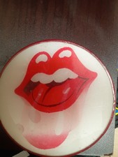 ORIG 1970 ROLLING STONES VARI-VUE FLICKER BUTTON AMALGAMATED TONGUE LIPS