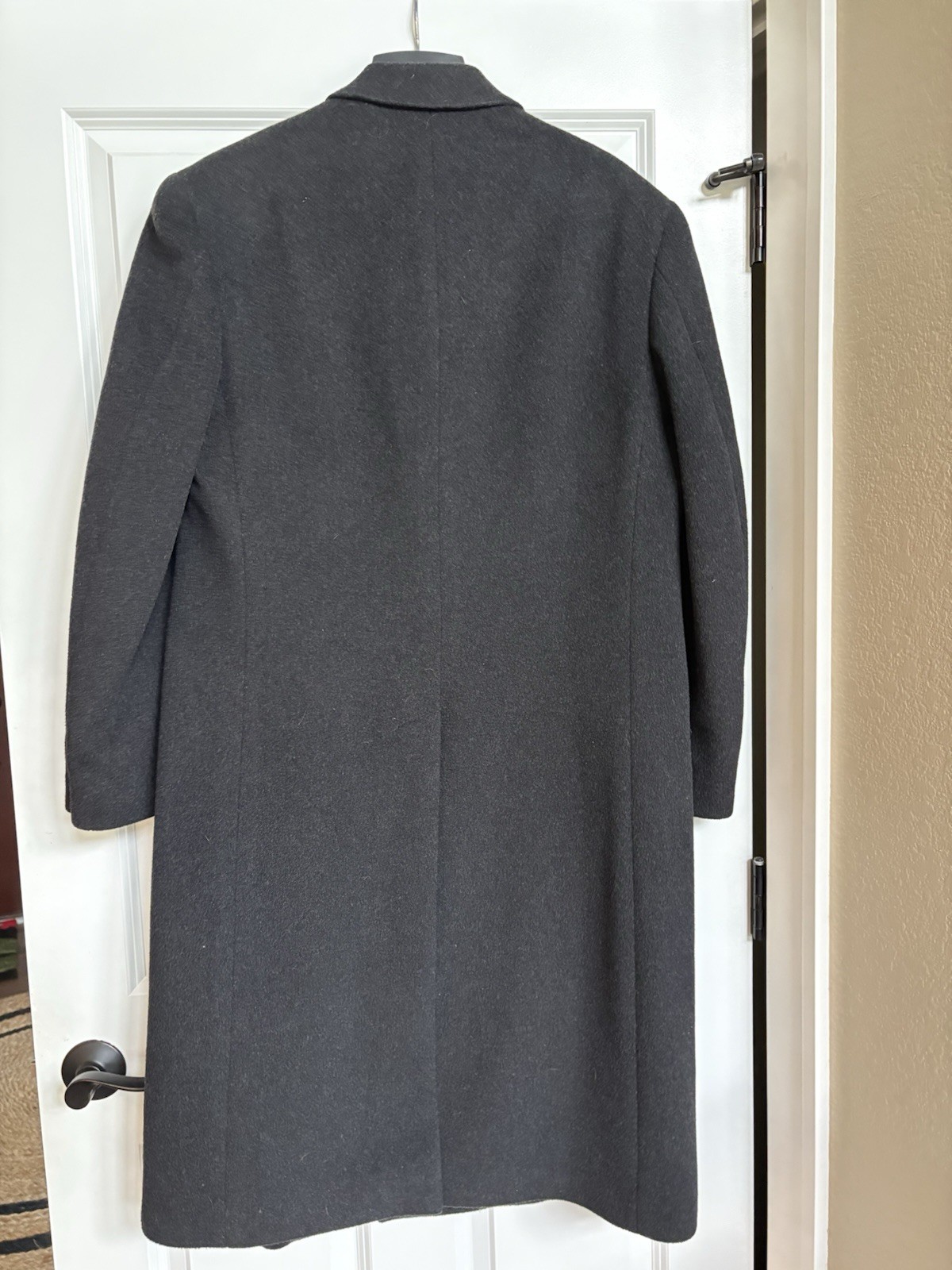 Mens Nino Cerruti Rue Royale Overcoat 40 R Wool Cashmere Blend Charcoal Italy - second product detail image