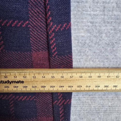 Obus Dress Womens Size 2 10AU Red Blue Tartan Check Wool Cotton Shift 3/4 Sleeve - Picture 5 of 10