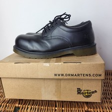 Dr. Martens Steel Toe UK 7 Black Work Boots Slip Resistant Docs Mono Low Rise
