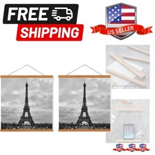 2 Pack Magnetic Poster Hanger Frame, 8x10 8x12 8x18 Teak Wood Magnet Poster F...