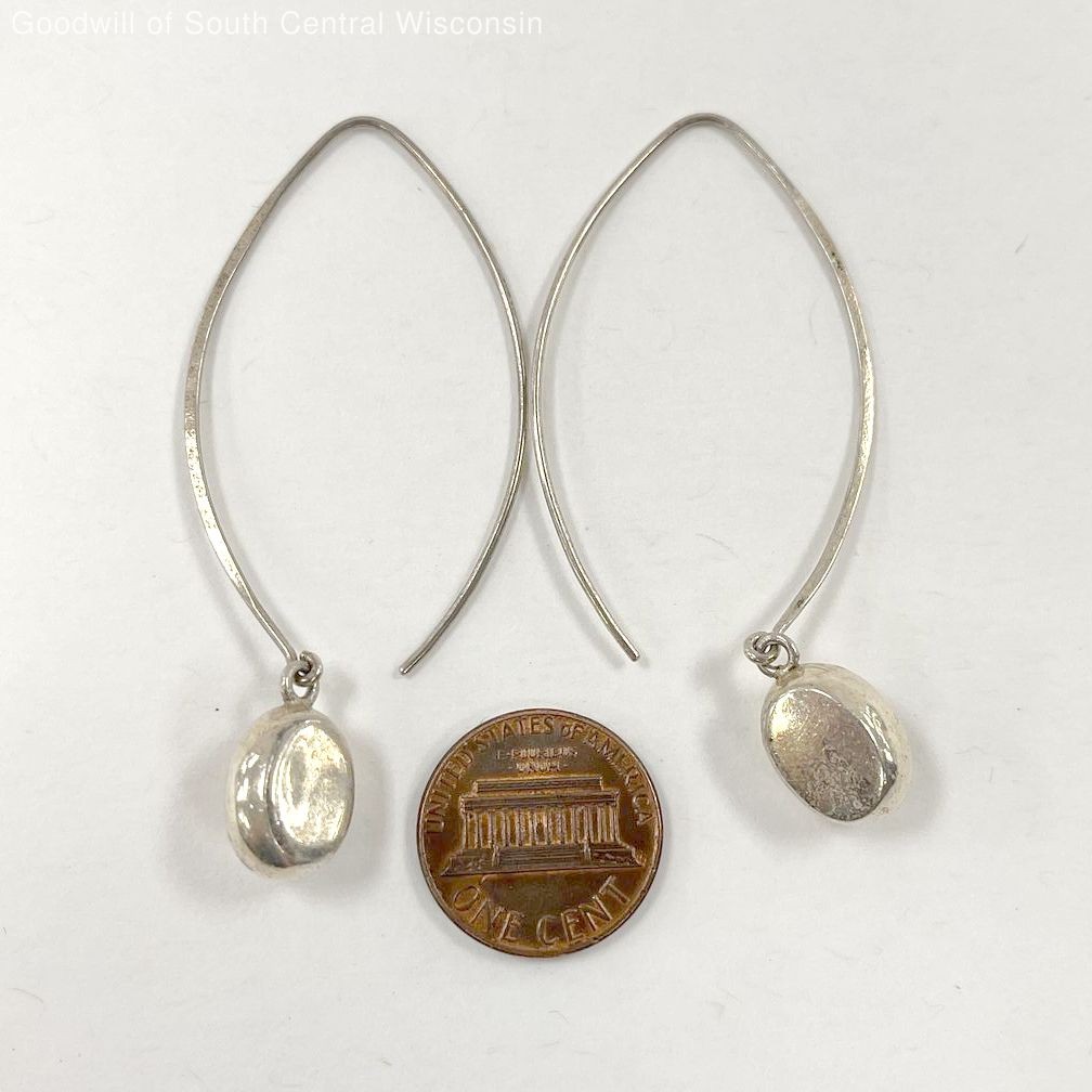 Sterling Silver Bead Ball Dangle Threader Earring… - image 3