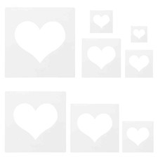 8Pcs Plastic Large Heart A Stencils for Painting DIY Home Decoration, White