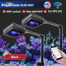 PopBloom 2PCS RL90 Full Spectrum Reef Lights Aquarium LED Marine Aquarium Coral