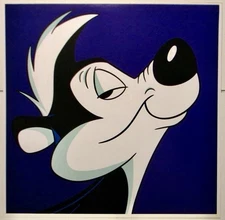25x25” Pepe Le Pew Square Face Print Looney Tunes Warner Bros Exclusive 1990's