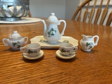 Lefton Miniature Porcelain Ivy Print Tea Set 8 Pieces 