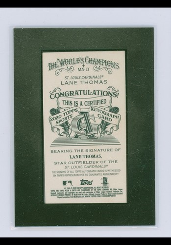 Lane Thomas 2020 Topps Allen & Ginter X Black Framed Mini /25 AUTO AUTOGRAPH - Picture 2 of 2
