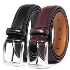 Belts for Men Genuine Leather Dress Causal Mens Belt, 1.25inch Wide,2 Pieces
