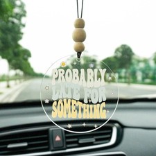 Car Ornament 2d Flat Funny Quote Beaded Rear View Mirror Hanger Christmas