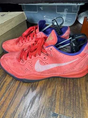 Nike Kobe 8 EXT Red Suede Europe Uscita Usate Pulite 9 582554-600 LEGGI* - Foto 3 di 13