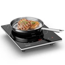 Portable Induction Cooktop, Hot Plate Countertop Burner with 10 Temp Levels, ...